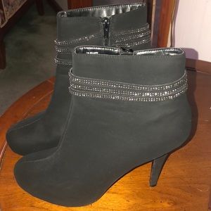Black Suede Platform Bootie